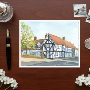 Elstow High Street Near Bedford In Bedfordshire Greetings Card