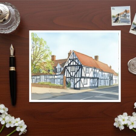 Elstow High Street Near Bedford In Bedfordshire Greetings Card
