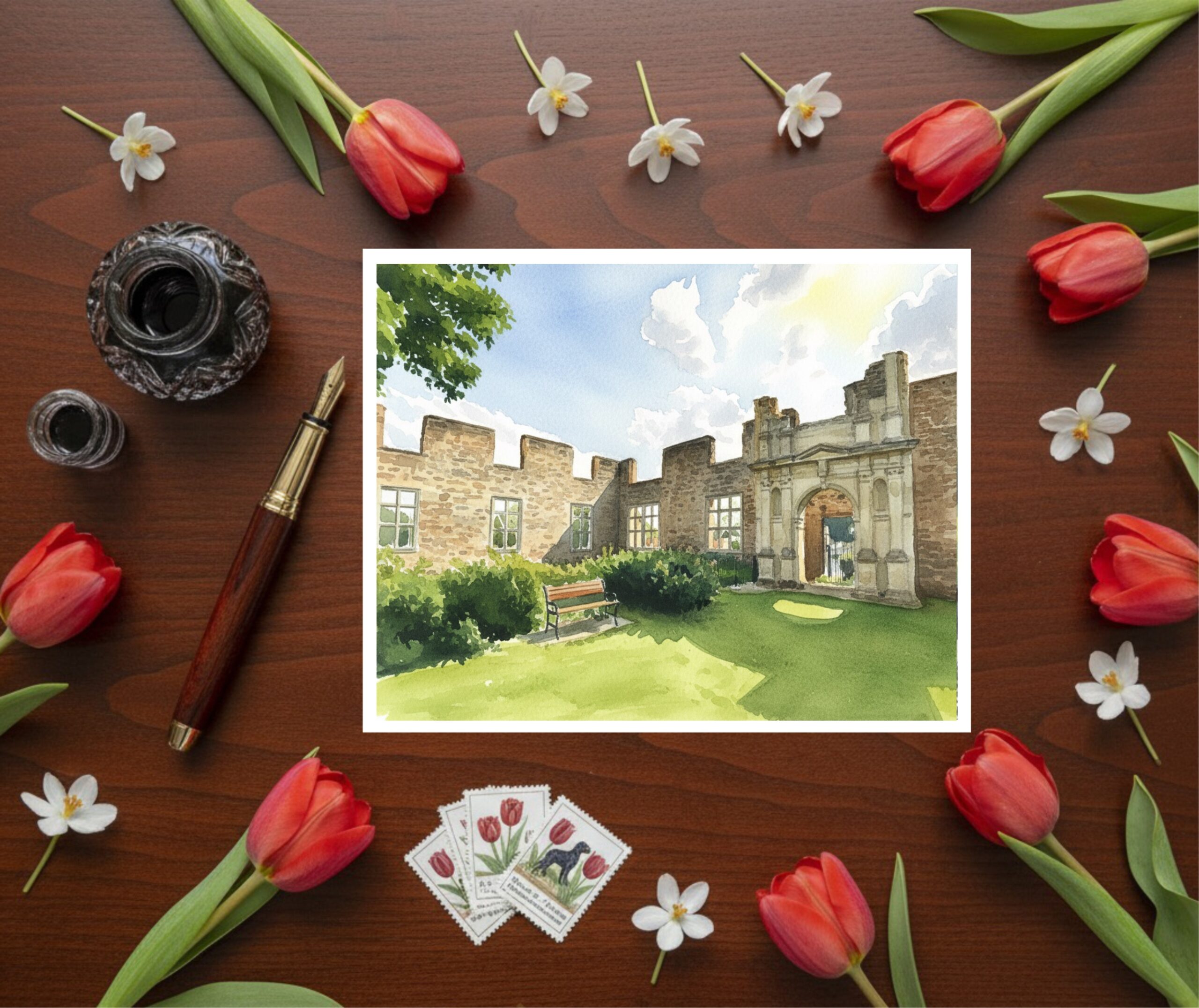 Elstow Hillersdon House Near Bedford In Bedfordshire Post Card