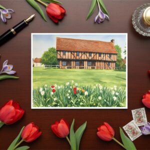 Moot Hall, Elstow Green Near Bedford In Bedfordshire Greetings Card