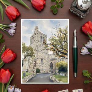 Elstow Abbey St Mary's Church Close Up View, Elstow In Bedfordshire Greetings Card