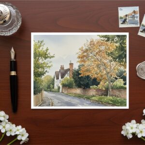 The Site Of John Bunyans Cottage (No Longer There) In Elstow Near Bedford Greetings Card