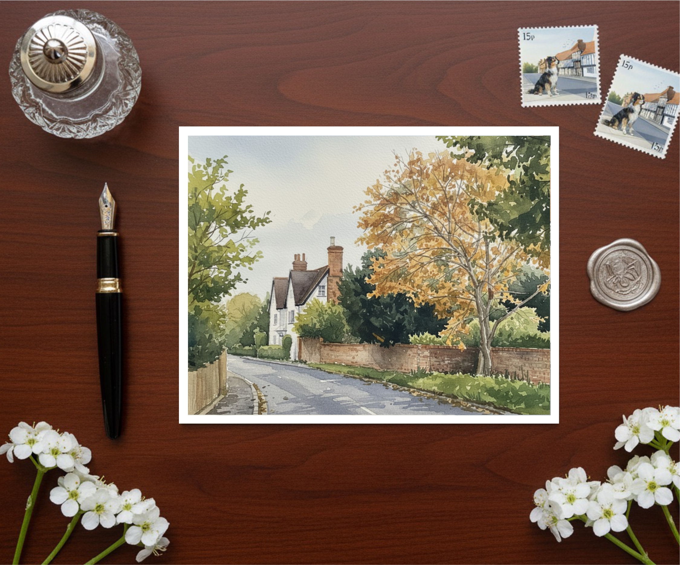 The Site Of John Bunyans Cottage (No Longer There) In Elstow Near Bedford Greetings Card