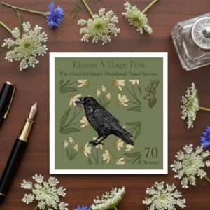 The Graceful Grove - Raven - Elstow Village Post Greetings Card