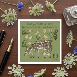 The Graceful Grove - Fawn - Elstow Village Post Greetings Card