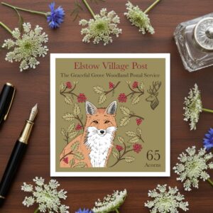 The Graceful Grove - Fox - Elstow Village Post Greetings Card
