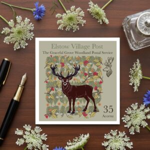 The Graceful Grove - Stag - Elstow Village Post Greetings Card
