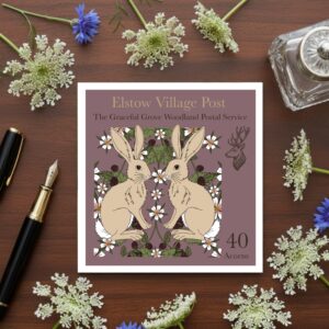 The Graceful Grove - Hares - Elstow Village Post Greetings Card